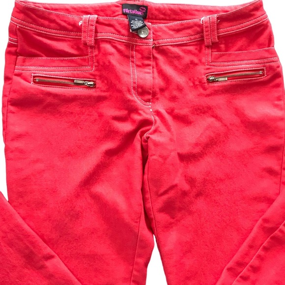 Preowned Flirtatious Red Skinny Stretch Women Jeans‎ Size 11 - Picture 4 of 5